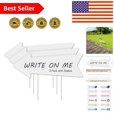 Elegant Blank Arrow Signs with Stakes - 3 Pack Wedding Directional Yard Signs