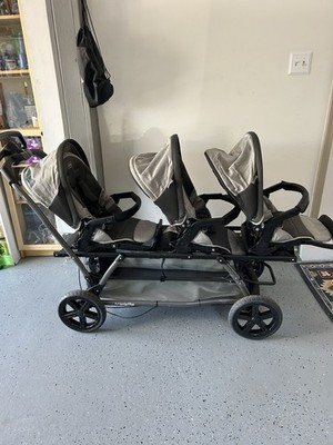 Peg Perego Triple Stroller Silver Black Triplette