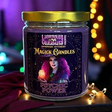 Wiccan Magic Spell Candle for PSYCHIC POWER - MESSAGES - THIRD EYE - SEEKERS - 