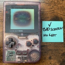 Nintendo Game Boy Pocket Clear Purple Bad Screen Handheld Console