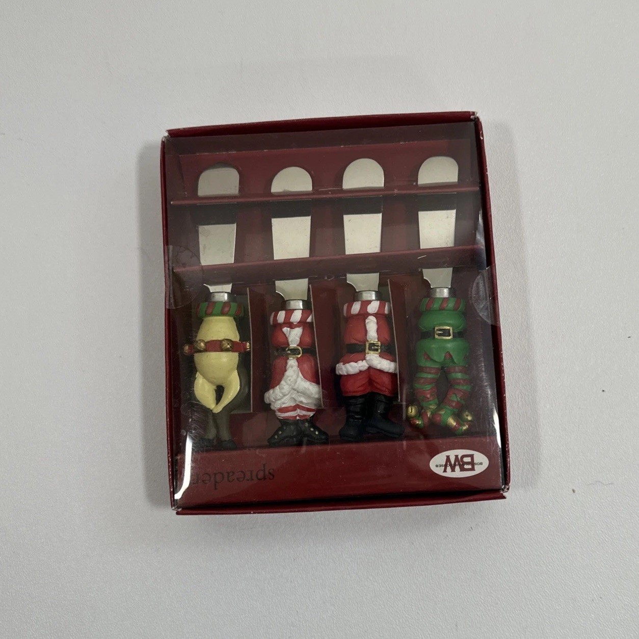 Boston Warehouse Christmas Dip/Cheese 4 Spreaders “Night Before Christmas” NIB