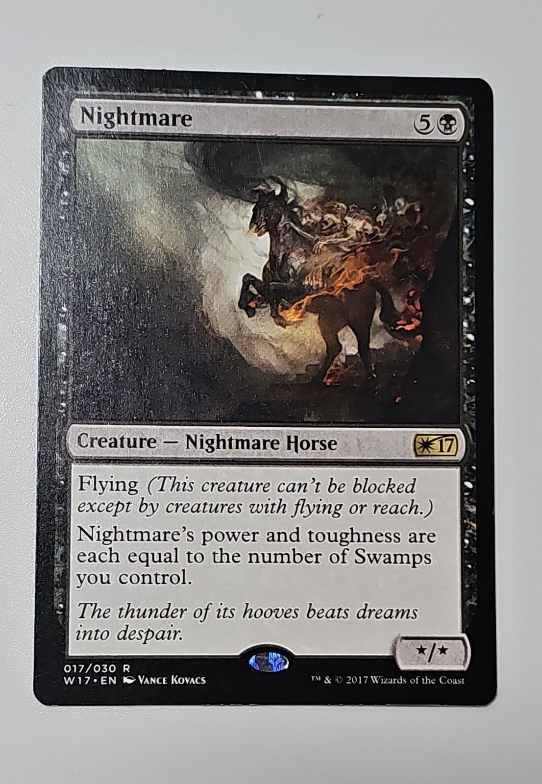 Nightmare Welcome Deck 2017 M17 Regular Black Horse Creature Power Equals Swamps