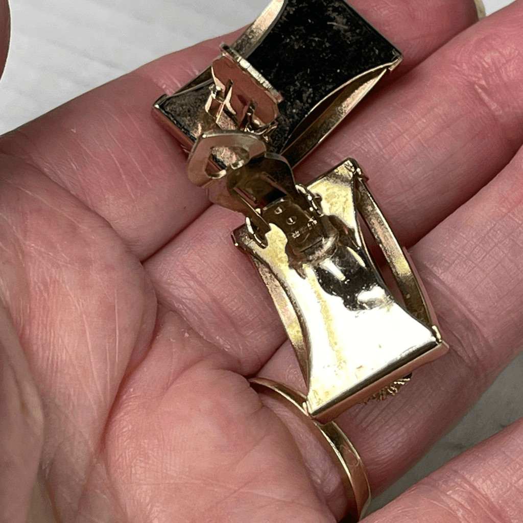 Vintage rectangular slightly curved highly polish… - image 6