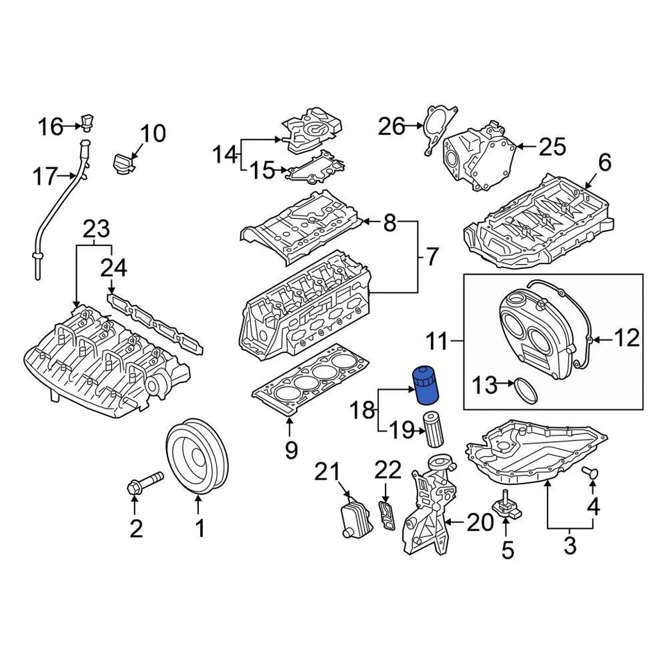 For Volkswagen Passat 2018-2022 Volkswagen 06L115401L Engine Oil Filter Housing - Image 2 of 4