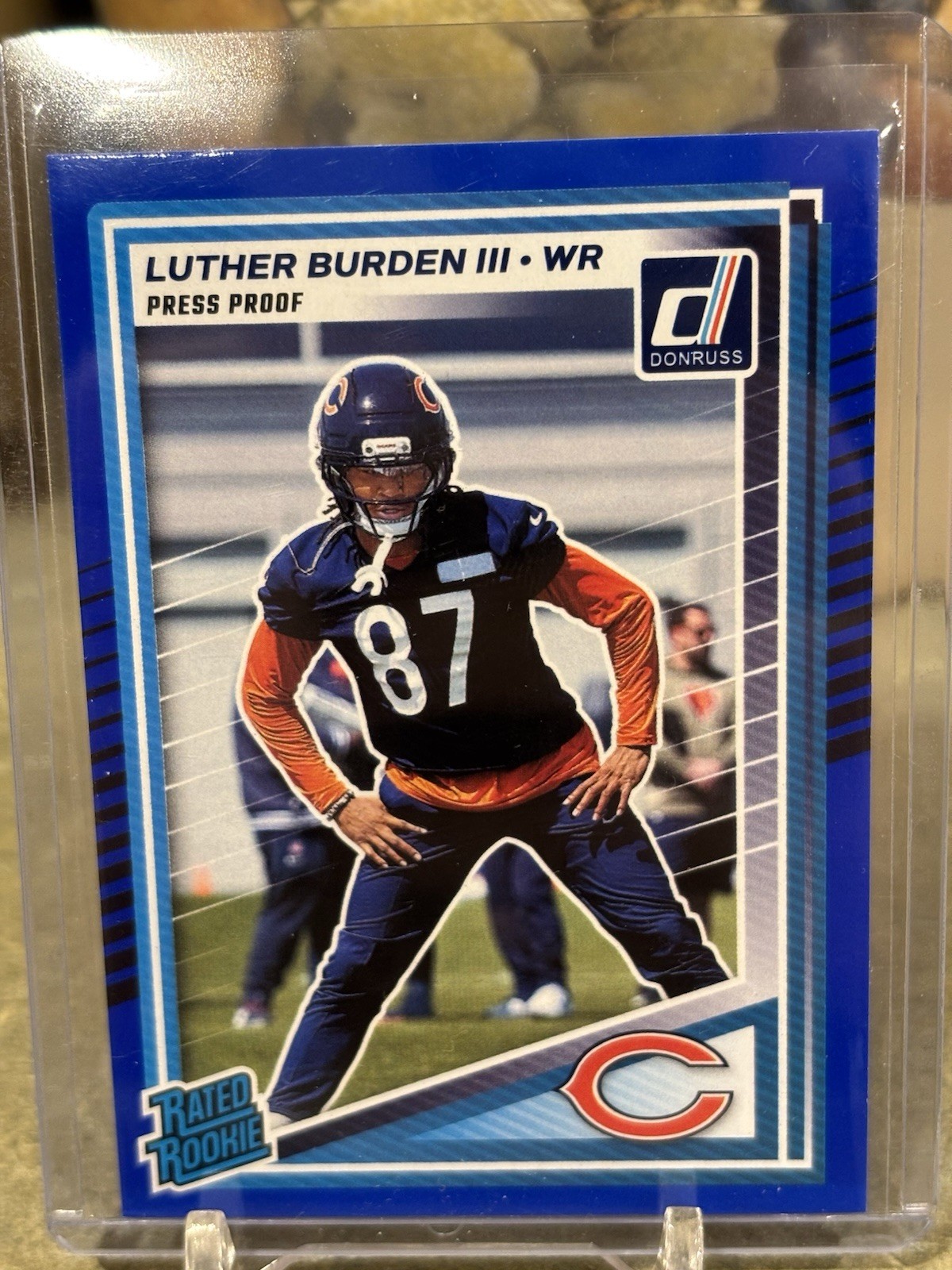 2025 Donruss Luther Burden III Blue Press Proof Rated Rookie Bears RC #395