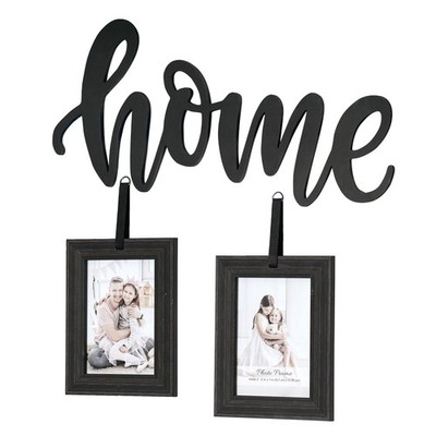 HOME Rustic Hanging Family Picture Frame Holds 2 5''x7'' Photos