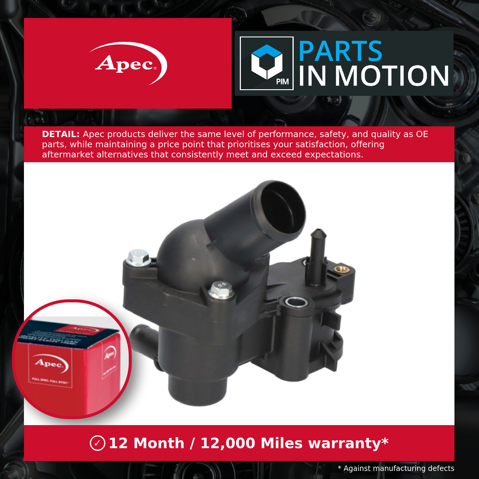 Coolant Thermostat fits FORD S-MAX TDCi 1.8D 06 to 14 QYWA 1148329 1086282 Apec - Image 7
