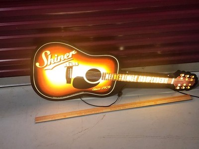 Shiner Bock BEER Country Music RODEO LED BAR SIGN Guitar LIGHT Texas 2013 Vtg
