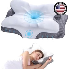 Cervical Memory Foam Pillow for Neck Pain Relief Ergonomic Neck Support Pillow