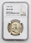 1954 FRANKLIN HALF DOLLAR NCG MS 65 FBL