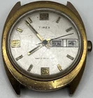 Vintage Mens Gold Tone Mechanical Timex Watch CYSTAL IS SCRATCHED Running HB