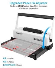 MAKEASY Coil Spiral Binding Machine - Manual Hole Punch - Electric Coil Inserter