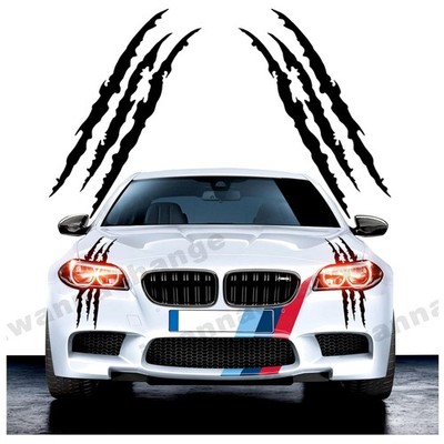 2pcs Monster Claw Marks Headlight Car Sticker Stripes Scratch Decal Vinyl for...