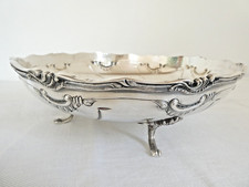 Coupe compotier panière en métal argenté de style rocaille Louis XV (XIXe)