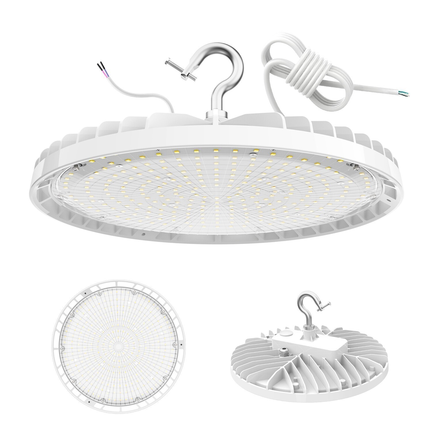 150W LED UFO High Bay Light -22500 Lumens Factory Barn Hanging Fixtures Dimmable
