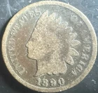 1890 Indian Head Cent Penny  FREE SHIPPING
