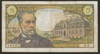 1966 FRANCE 5 FRANC NOTE