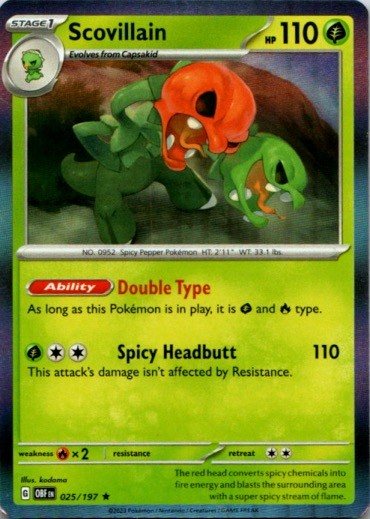 Scovillain 25/197 Uncommon Scarlet & Violet 2023 NM Pokemon Card