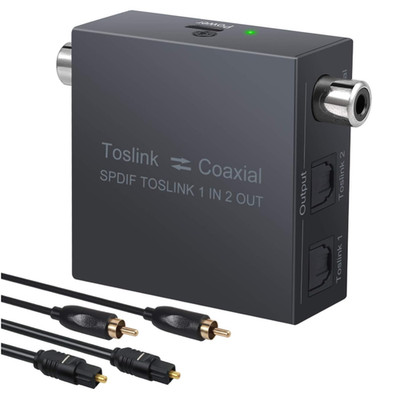 Optischer SPDIF Splitter 1 in 2 Out Koaxial zu Optisch Konverter DTS Dolby