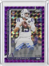 2025 Topps Chrome Football #RA-RL Riley Leonard RC Purple Geo. Ref. 11/75 (KH2)