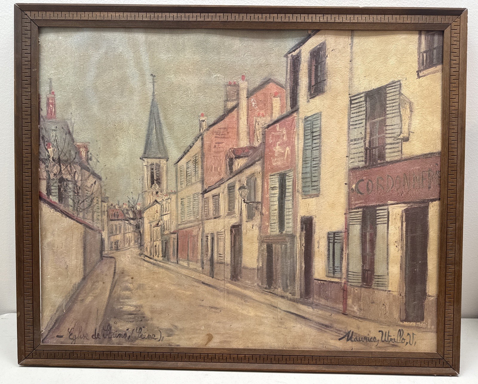 Maurice Utrillo Painting Eglise De Stains Seine Framed 30