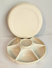VTG Tupperware Divided Serving Tray Veggie Fruit Lid Complete 1665, 1666, 1667-3