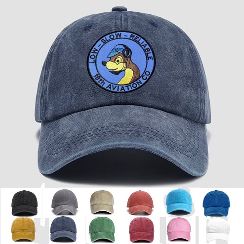 Custom Embroidered Hat US Army 18th Aviation Co Low-Slow-Reliable, Trucker Hat