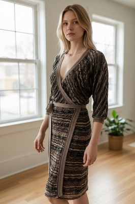 M Missoni Women's V Neck Wrap Dress  Size 40