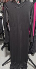 Fashion Nova Black Bodycon Dress Long Sleeve Round Neck Women's Size L
