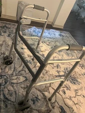 Medline Heavy-Duty Bariatric Folding Walker 5” Wheels and Durable Handles 500 lb