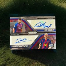 2025-26 Panini Prizm FIFA Barcelona Robert Lewandowski /Luis Suarez Dual Auto