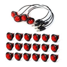 Pcs of 3/4 Inch Side Marker Red Lens Lights 3 LED Mini Round 20 20pcs Red