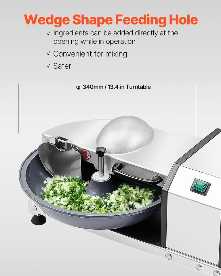 Electric Bowl Cutter Food Processor Vegetable Chopper 18L Meat Cut Blender 250W - Image 3 of 4