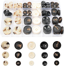 110Pcs Mixed Sewing Buttons, 4-Hole Craft round Blazer Buttons, 5 Color 3 Size 