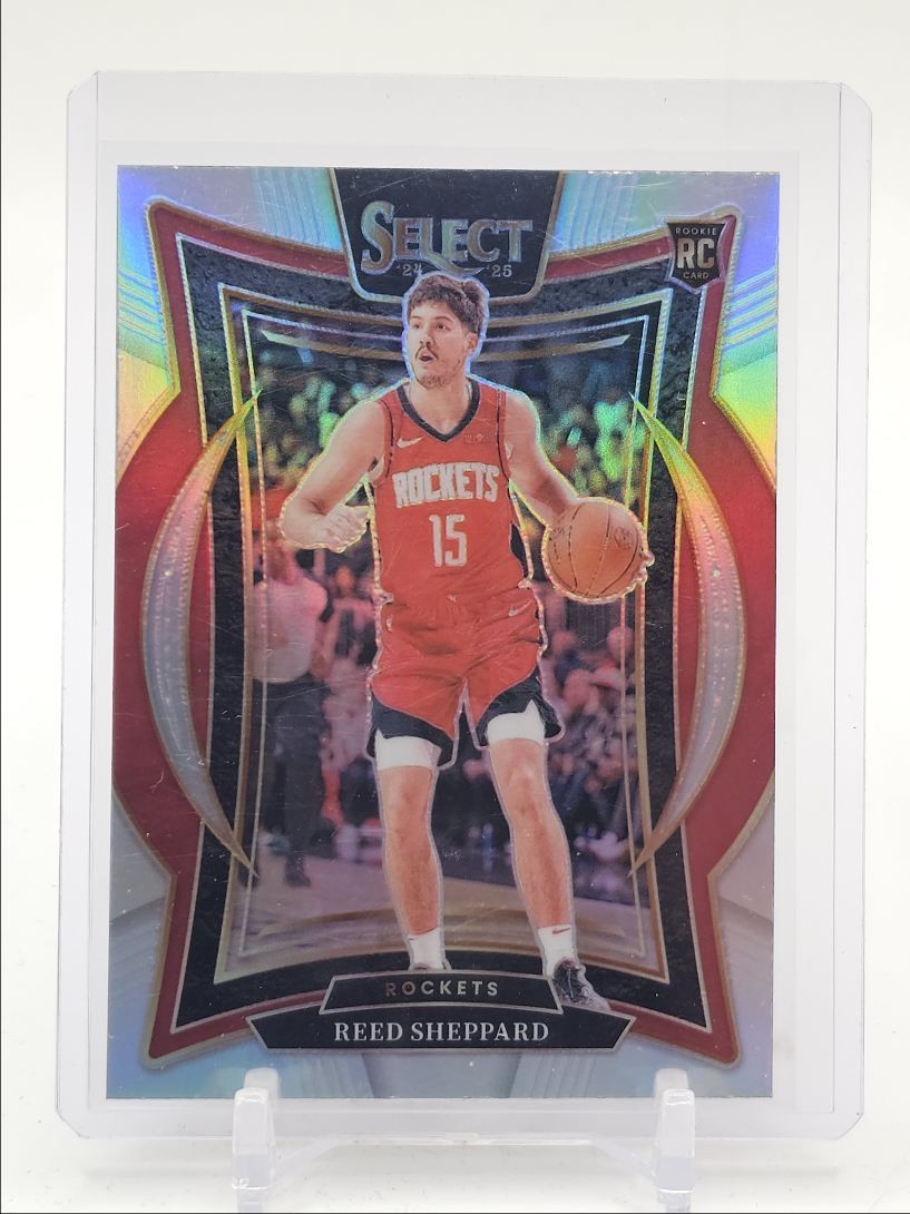REED SHEPPARD 2024-25 SELECT CONCOURSE ROOKIE SILVER PRIZM ROCKETS RC Q1094