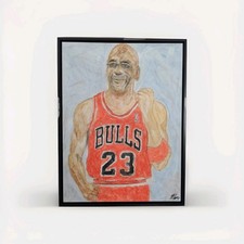 Quadro/quadro Michael Jordan con cornice Chicago Bulls The Last Dance opera d'arte