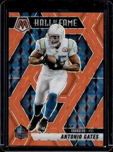 2025 Panini Mosaic Antonio Gates Hall of Fame Orange Fluorescent Prizm #/25