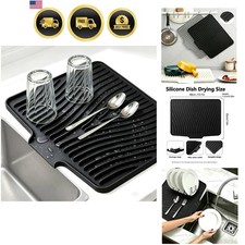 Silicone Dish Drying Mat Non-Slip Drain Fast Dry Kitchen Accessories