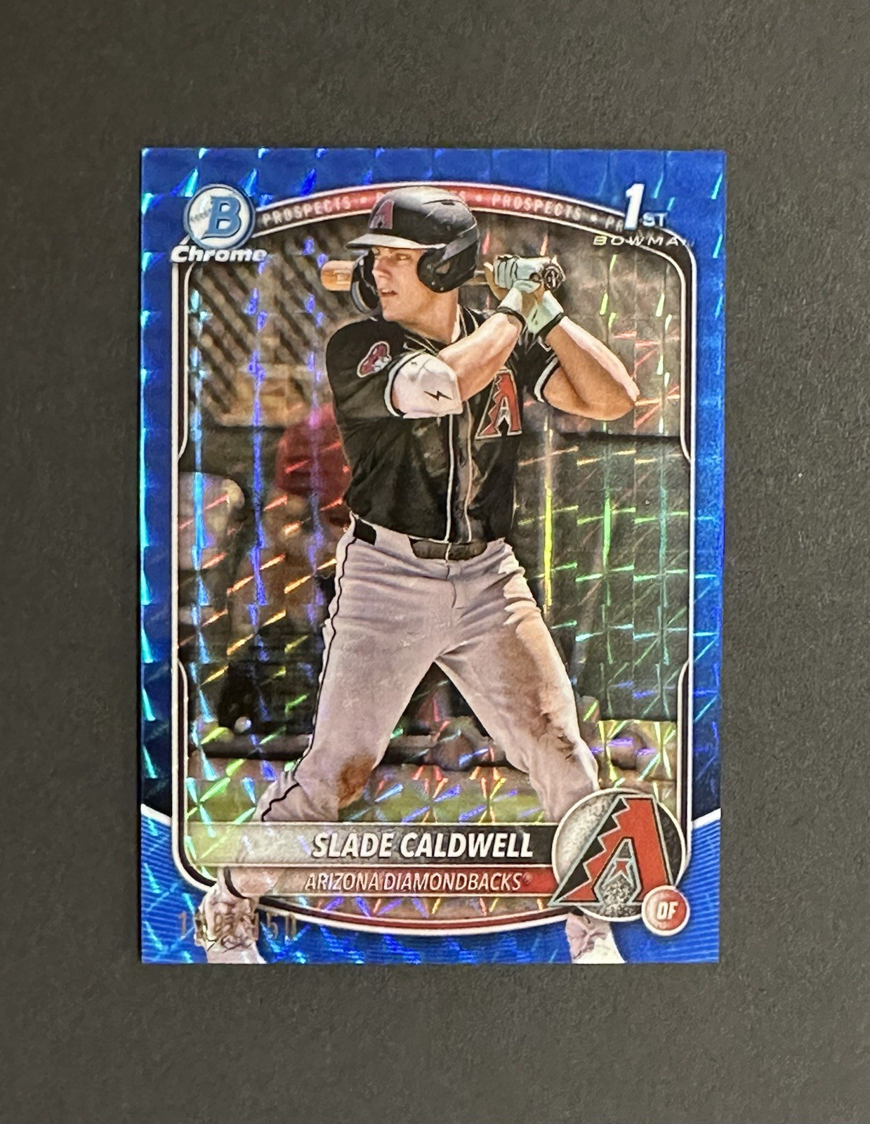 2025 Bowman Chrome 1st Slade Caldwell Blue Geometric Refractor /150 Diamondbacks