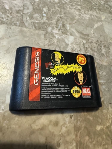 Vintage MTV's Beavis and Butt-Head Sega Genesis 1994 Video Game Viacom Cartridge
