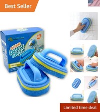 2-Piece Ergonomic Cleaning Brush Set for Bathroom  Kitchen - Lightweight Design
