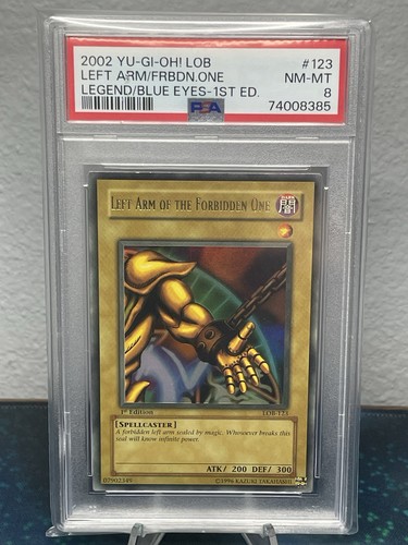 Yu-Gi-Oh PSA 8 2002 LOB 1st Edition Left Arm of the Forbidden One