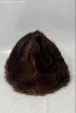 Vintage Womens Brown And Round Shaped Lined Fur Winter Grunge Hat