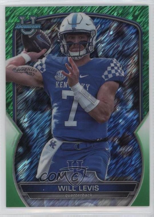 2022 Bowman U Chrome Green Shimmer Refractor 49/99 Will Levis #5 09eq