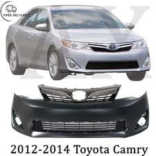 Front Bumper Cover Fascia & Grille Assembly Kit For 2012-2014 Toyota Camry