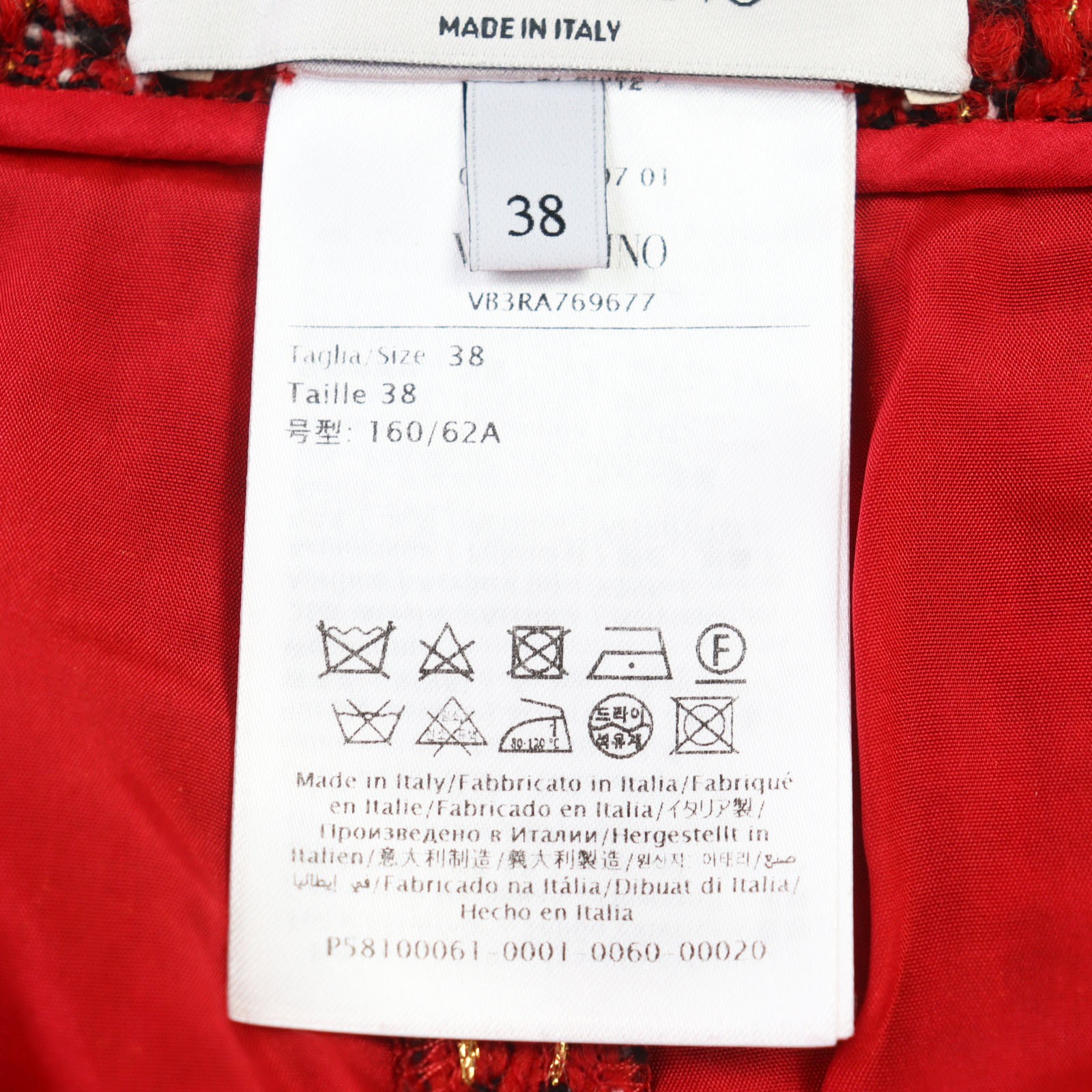 VALENTINO VB3RA769677 Shorts Skirt Wool Sequin Tweed And Red Size 38 Italy thumbnail 7