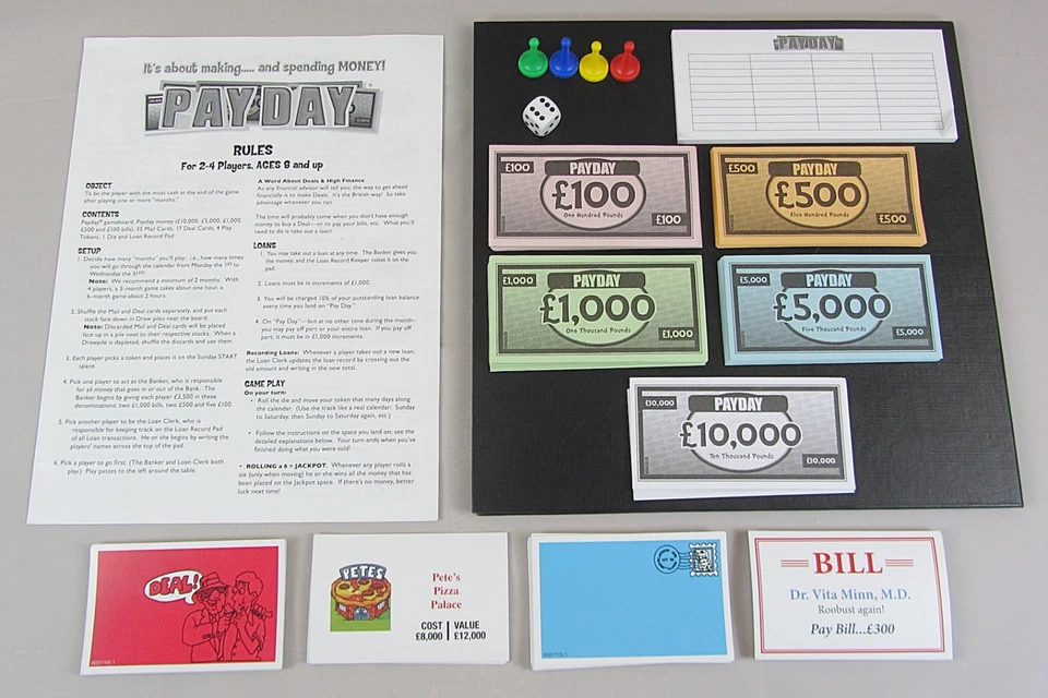 Payday Board Game Winning Moves Hasbro Financial Family 2015 Complete 8+ - Image 2 of 4