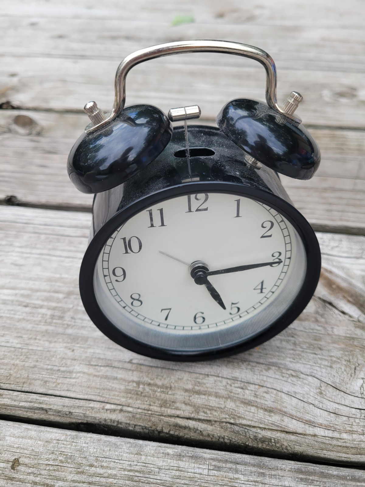 IKEA DEKAD Alarm Clock Antique Design Black Analog 2 AA. Tested Working