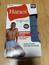 HANES ORIGINALS SUPER SOFT TRUNK UNDERWEAR 2 PAIR 2XL 44  -46  FREE SHIPPING