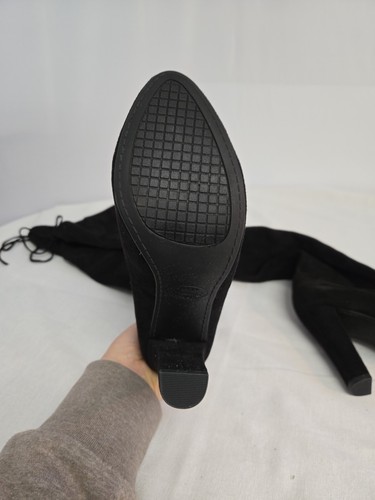 Steve Madden Gorgeous Black Faux Suede Over The Knee Heeled Boots Size 8 1/2 - Picture 9 of 15